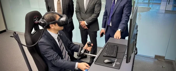 Student pilot using VR flight simulator for IFR instrument training